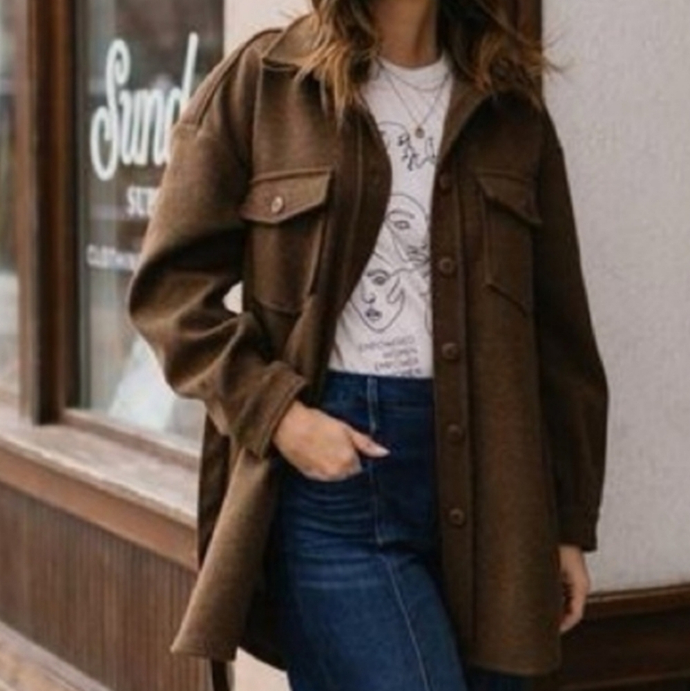 Oat New York Brown Overshirt Jacket